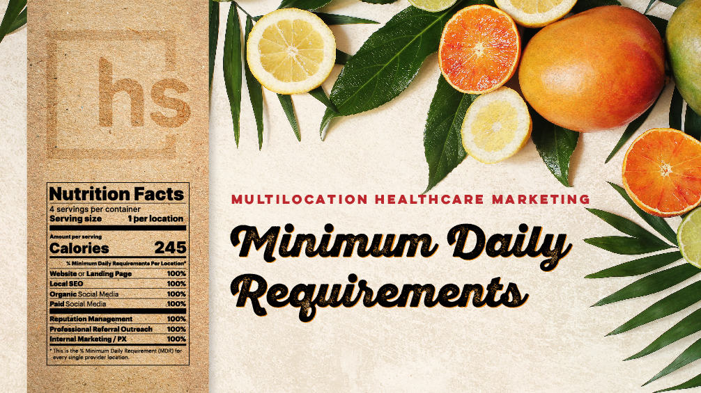 Multilocation Healthcare Marketing: Minimum Daily Requirements