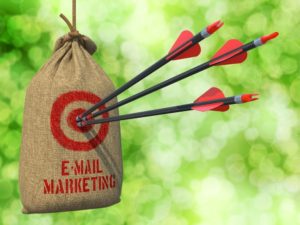 potato sack with arrows in red target drawn on bag