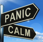 "panic" and "calm" sign