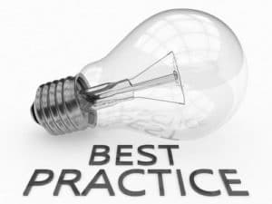 Lightbulb with "Best practice" text underneath