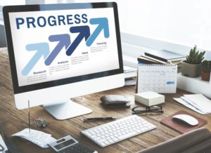 computer screen showing steps to "Progress"