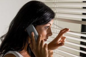 woman doing neighborhood watch