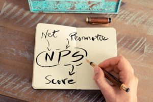 net promoter score written in notebook