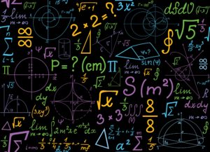 Mathematical equations abstractly representing Google search results for healthcare