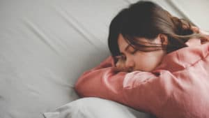 young woman napping