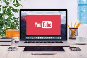 youtube website opened on laptop